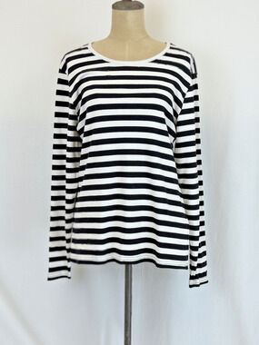 NWT Soya Concept Boutique Long Sleeve Striped Black White Top #0409 Size XS
